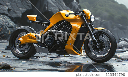 Close up motorcycle on blur background Close up motorcycle on blur background 113544798