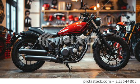 Close up motorcycle on blur background Close up motorcycle on blur background 113544805
