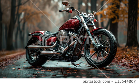 Close up motorcycle on blur background Close up motorcycle on blur background 113544807