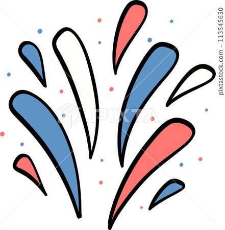 Retro Groovy 4th of July fireworks Independence day festive cartoon doodle drawing Retro Groovy 4th of July fireworks Independence day festive cartoon doodle drawing 113545650