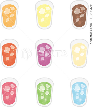 Hand drawn cold drink illustration set 113545695