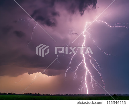 大自然中落下的兩道閃電 113546233