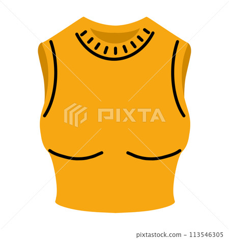 Yellow short women top in the style of the 2000s. Yellow short women top in the style of the 2000s. 113546305
