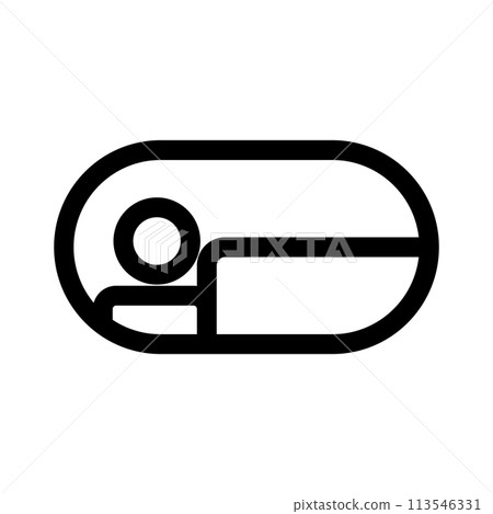 一個人睡在膠囊旅館裡的圖標 113546331