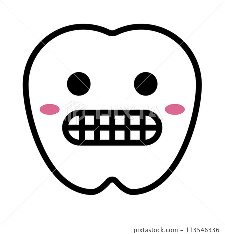 Tooth character icon showing teeth. Vector. Tooth character icon showing teeth. Vector. 113546336