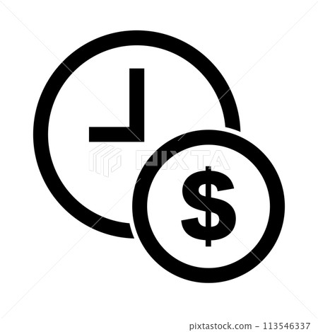Simple dollar hourly wage icon. Vector. 113546337