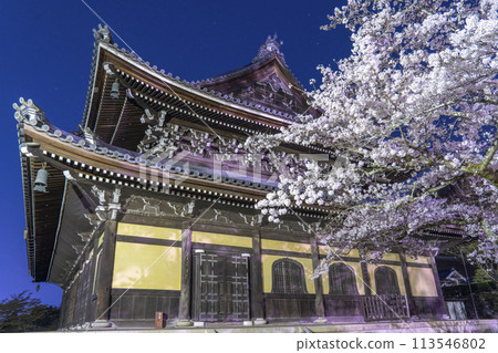 Spring in Kyoto: Nanzenji Temple Hall, Cherry Blossoms at Night Spring in Kyoto: Nanzenji Temple Hall, Cherry Blossoms at Night 113546802