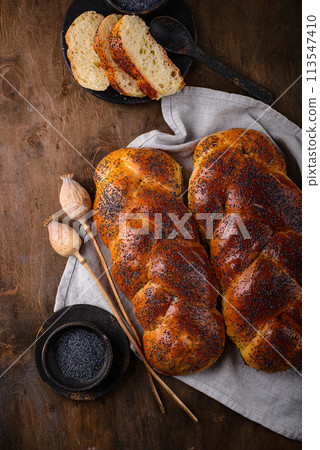 Traditional Jewish sabbath Challah bread 113547410