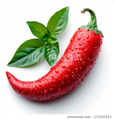 Hot chili pepper on white isolated background - AI generated image Hot chili pepper on white isolated background - AI generated image 113547813
