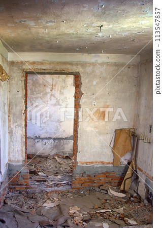 inside old ruined house inside old ruined house 113547857