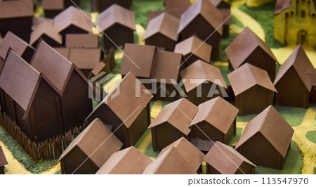 Clear wooden model of Russian medieval city 113547970