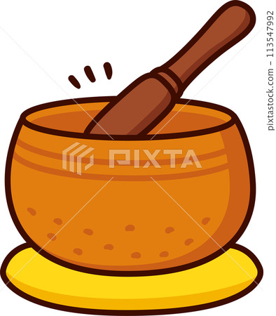 Tibetan singing bowl cartoon icon Tibetan singing bowl cartoon icon 113547992