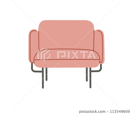 Pink armchair scandinavian isolated on white backgroundFor the interiors of rooms. Vector flat style Pink armchair scandinavian isolated on white backgroundFor the interiors of rooms. Vector flat style 113549609