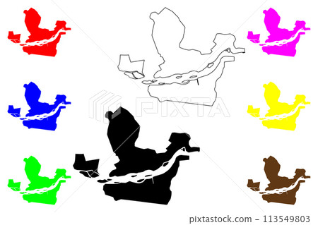 Colatina city (Federative Republic of Brazil, Espirito Santo state) map vector illustration, scribble sketch Colatina map 113549803