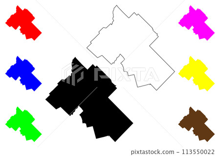 Guelph city (Canada, Ontario Province) map vector illustration, scribble sketch Guelph map Guelph city (Canada, Ontario Province) map vector illustration, scribble sketch Guelph map 113550022