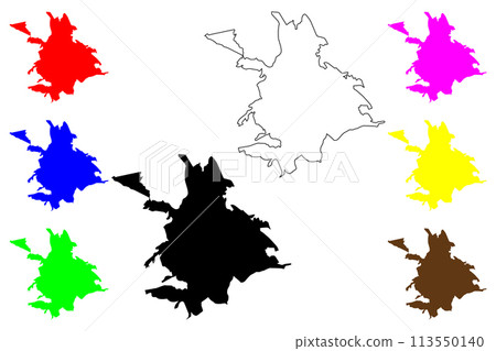 Ipatinga city (Federative Republic of Brazil, Minas Gerais state) map vector illustration, scribble sketch Ipatinga map 113550140