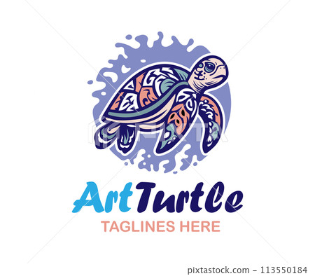 abstract sea turtle graphic art design concept 113550184