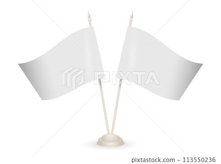 Table flag mock-up. vector flag isolated on transparent background. 113550236