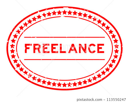 Grunge red freelance word oval rubber seal stamp on white background Grunge red freelance word oval rubber seal stamp on white background 113550247