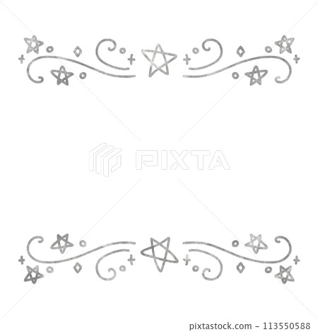 Monochrome watercolor star frame 113550588