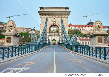 Budapest Cityscape with Chain Bridge Along Danube River Budapest Cityscape with Chain Bridge Along Danube River 113550893