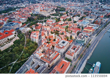 Aerial View of Budapest Cityscape with Historical Architecture 113550894