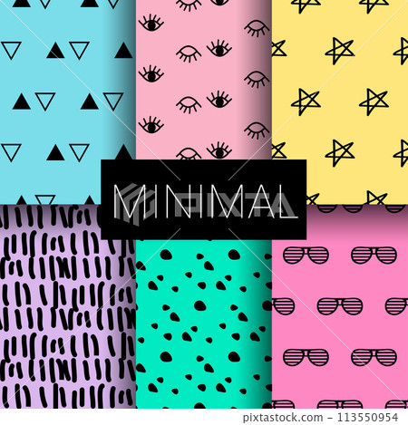 Set of minimal seamless patterns Set of minimal seamless patterns 113550954