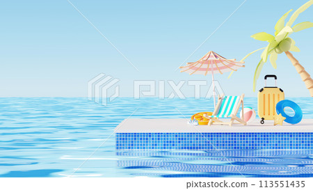 3D render, minimal Summer background with empty podium or pedestal platform for showing product, cosmetic scene for mock up, beach swim elements decoration. 3D render, minimal Summer background with empty podium or pedestal platform for showing product, cosmetic scene for mock up, beach swim elements decoration. 113551435