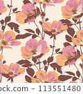 Floral Pattern in Retro Style 113551480