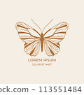 Minimalistic Butterfly Line Art Sign 113551484