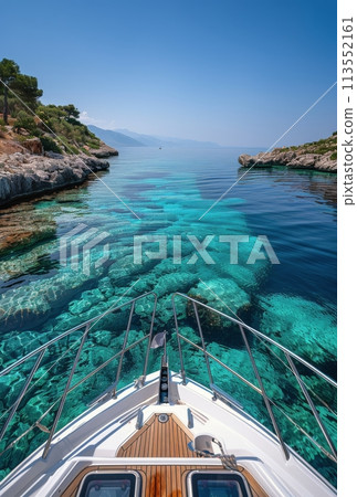 Boat Floating on Top of a Body of Water 113552161