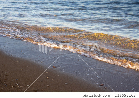 Sand beach and waves of the sea, Sicily, Italy 113552162