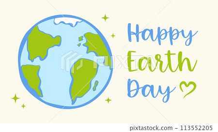 Vector vintage poster for Earth day. Earth day 22 april. Vector vintage poster for Earth day. Earth day 22 april. 113552205