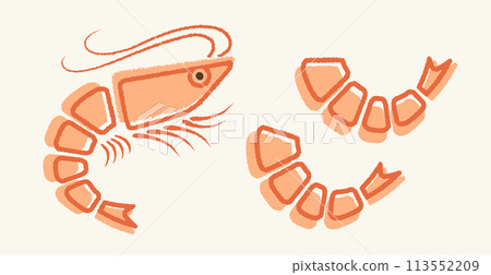 Vector illustration of shrimp in flat style. Vector illustration of shrimp in flat style. 113552209