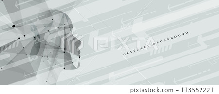 Quantum processing. Deep learning artificial intelligence. Future new technology  for business or science presentation. Vector background 113552221