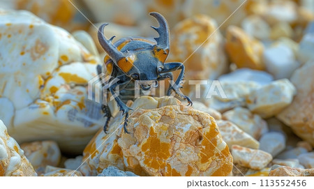 Bug Feeding on Rock Up Close 113552456