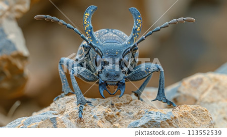 Bug Feeding on Rock Up Close 113552539