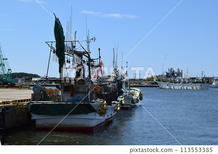 魷魚漁船山形縣莊內海灘 113553385