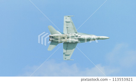 A circling U.S. Navy F/A-18C Hornet 113553921