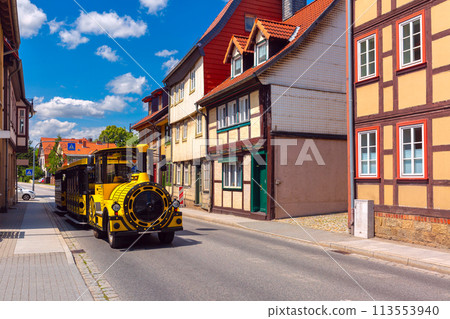 Medieval street in Wernigerode, Germany Medieval street in Wernigerode, Germany 113553940