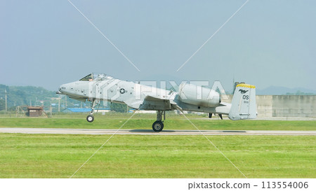 A U.S. Air Force A-10A Thunderbolt II attack aircraft landing. A U.S. Air Force A-10A Thunderbolt II attack aircraft landing. 113554006
