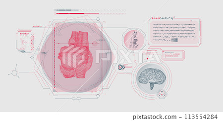 Sci-fi medical research program interface. Sci-fi medical research program interface. 113554284