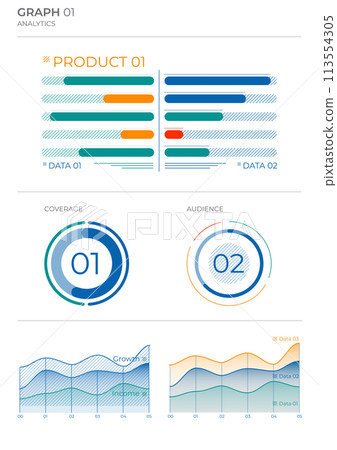 Project business analysis charts in color. Finance Charts. 113554305