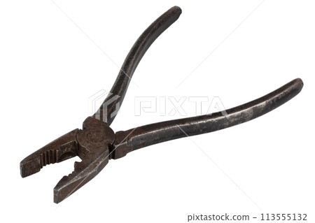 Antique vintage rusty wire pliers, or combination pliers or lineman's pliers. Antique vintage rusty wire pliers, or combination pliers or lineman's pliers. 113555132