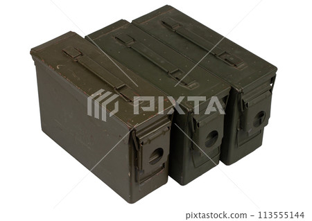 US army green metal .30 cal ammo boxes. 113555144