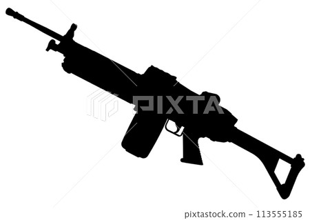 M249 "Para" light machine gun black silhouette 113555185