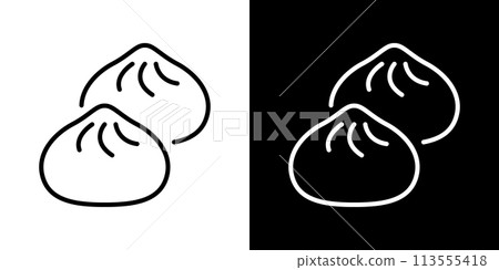 Simple line icon of Chinese bun 113555418
