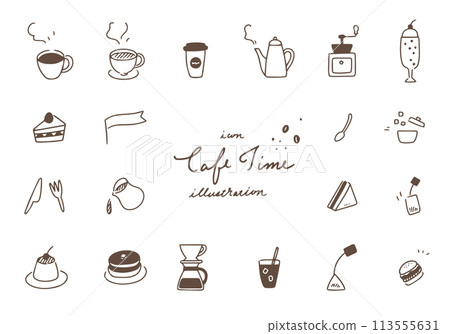 咖啡廳圖標集 咖啡廳圖標集 113555631