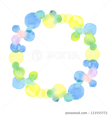 用水彩顏料的抽象圓形框架 113555772