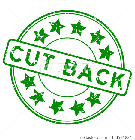 Grunge green cut back word with star icon round rubber seal stamp on white background Grunge green cut back word with star icon round rubber seal stamp on white background 113555884